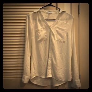 White button down blouse